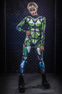 Combinaison moulante une pièce cool de style européen et américain, ensemble <span class=keywords><strong>cyberpunk</strong></span> imprimé numérique 3D, combinaison une pièce pour <span class=keywords><strong>cosplay</strong></span> féminin - Product Image 3