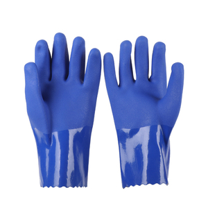 Toptan endüstriyel yağ dayanıklı iş eldivenleri mavi PVC eldiven - Product Image 2