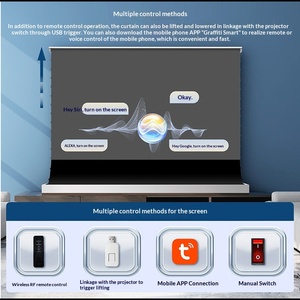 Projecteur laser TV à ultra courte focale <span class=keywords><strong>VIVIDSTORM</strong></span> avec écran électrique anti-lumière à grille noire CBSP, écran 16:9 de 100 à 120 pouces - Product Image 4