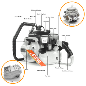 เลื่อยยนต์น้ำมันเบนซิน NEOTEC 105 ซีซี รุ่นเชิงพาณิชย์ สำหรับมืออาชีพ กำลังแรง ผลิตในเยอรมนี สำหรับงานตัดไม้ 070 720 - Product Image 6