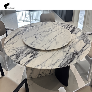 Tavolo da Pranzo Rotante Quadrato Personalizzabile in Marmo <span class=keywords><strong>Lilla</strong></span> Tostone, Ecologico e Durevole, per Casa e Hotel - Product Image 6