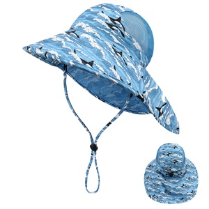 Chapeau de soleil personnalisé pour bébé et tout-petit avec sangle de menton réglable, bonnet de bain, protège-nuque, 100 % coton, toutes saisons, pour la plage et l'extérieur, unisexe - Product Image 3