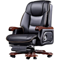 Kursi Komputer Workstation untuk Perabot Kantor Kursi Komputer Kulit PU Klasik Coklat Desain Modern