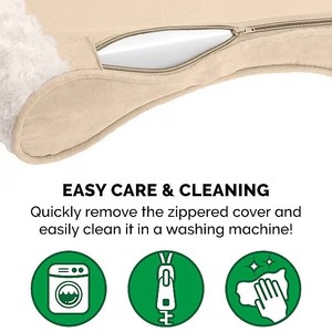 HaChong Cream Jumbo XL Tumbona para gatos y perros Rectángulo de felpa Luxe Cama ortopédica Cubierta extraíble Fácil de limpiar para uso en interiores/exteriores - Product Image 5