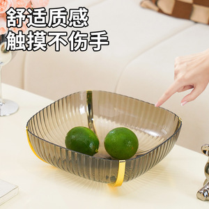 Square Fruit Platter Glass With Gold Trim For Home Party Snack Serving Luxury Retro Design - Product Image 4