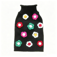 Pull doux et chaud pour chien, vêtements tricotés noirs pour animaux de compagnie de petite et moyenne taille, vêtements de fête pour animaux de compagnie, design tendance