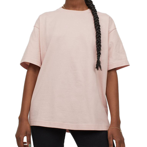 Camiseta Extra Grande Personalizada para Mujer, 100% Algodón, Corte Holgado, Hombros Caídos, Estilo Casual, OEM, ODM, Marca Privada, Logotipo Personalizado - Product Image 1