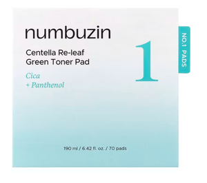 No.1 Centella Re-Leaf Green Toner Pad, Toallitas Faciales Calmantes y Suavizantes con Centella Asiatica para Piel Sensible - Product Image 3