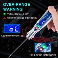 Automotive Test Light Pen 3-60V DC Battery Tester with LED Digital Voltmeter Marine Car Electrical Bidirectional Voltage Tester