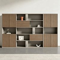Meuble de rangement de bureau moderne en bois, bibliothèque, armoire à documents, étagère de rangement et casier de fond pour le bureau du patron