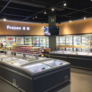 Supermarket Commercial <b>Large</b> Capacity Display <b>Sliding</b> Glass Door Chest Island Freezer - Product Image 6