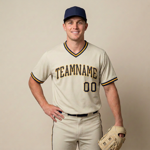 Camiseta de béisbol personalizada con cuello en V para hombre, manga corta, nombre del equipo, número 00, con impresión por sublimación, tela transpirable 100% poliéster - Product Image 2