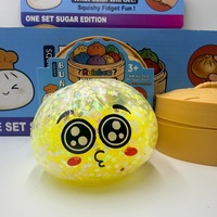 Jouet de décompression Squishy en pectine à rebond lent, en forme de boulette vapeur, avec poudre de paillettes, très populaire sur TikTok