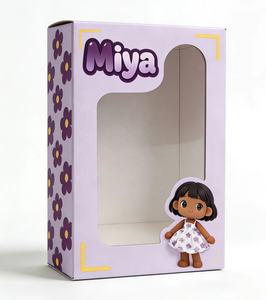 Caja de Regalo para Muñecas de 10 y 12 Pulgadas con Ventana Transparente, Personalizada al por Mayor, MOQ Bajo, Cartón Corrugado Sólido, Impresión a Color, Laminación Brillante - Product Image 2