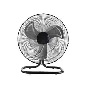 Ventilador de suelo comercial de alta velocidad grande de 20 pulgadas, 100W, cuchillas de Metal de pie eléctricas de alta velocidad, refrigeración para el hogar