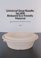 Premium Dubbellaagse Biologisch Afbreekbare Wegwerp Ramen Emmerdeksel 1000ml 800ml 650ml 500ml Multi-Tier Soep Combo Anti-Vocht Thermisch