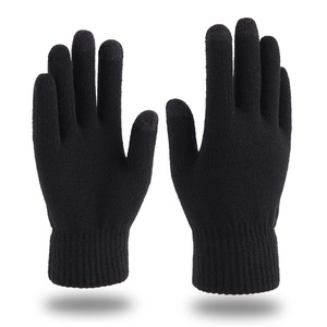 Sarung Tangan Lari Anti-Slip Layar Sentuh Olahraga Logo Kustom Polos Musim Dingin Full Finger Bernapas Rajutan Lembut Akrilik Outdoor - Product Image 3