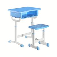 Ensemble de bureau pour commande en gros, qualité testée, bureau et chaise pour étudiant avec étagère, bureau et chaise d'étudiant légers