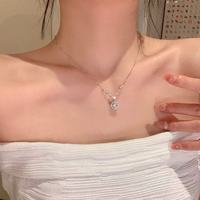 Elegante Collar de Princesa de Lujo Ligero, Colgante Minimalista Brillante con Piedra de Zirconia, Joyería Romántica Suave de Primera Calidad para Mujer