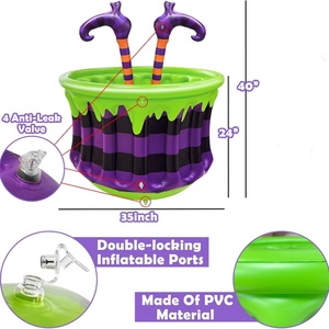 PVC <b>Inflatable</b> Halloween Cauldron Cooler 40*35 Inch for Holiday Party Home Indoor Outdoor Garden Lawn Yard Decorations - Product Image 2