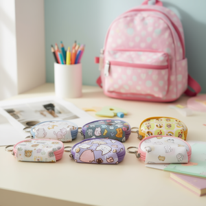 Portamonete semicircolare per cani e gatti, 11,5x9 cm, portachiavi per bambini e donne - Product Image 2