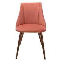 Chaise de salle à manger moderne en tissu velours style mid-century, assise moelleuse, pieds en bois, chaise de cuisine