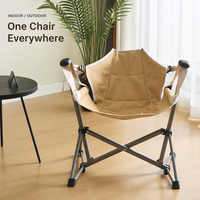 Chaise à bascule pliante moderne pour le camping, légère, avec siège large, inclinable à 160°, pour pique-nique en extérieur, en tissu Oxford 600D, avec structure en acier, rapide à monter