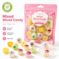 Caramelos Duros Artesanales en Rodajas 80g, Surtido de Patrones, Dulces de Roca Envueltos Individualmente, Caramelos Duros Frutales