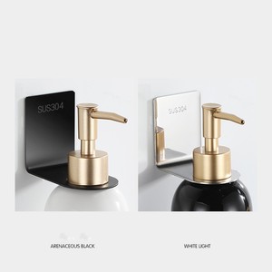 Distributeur de bouteilles de shampoing <span class=keywords><strong>mural</strong></span> en acier inoxydable Offre Spéciale, sans perçage, bouteilles suspendues de shampoing, <span class=keywords><strong>porte</strong></span>-<span class=keywords><strong>brosse</strong></span> <span class=keywords><strong>à</strong></span> dents - Product Image 4