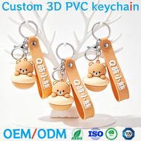 Llavero de Goma Suave Personalizado de Fábrica con Diseño de Animal de Dibujos Animados en Silicona, Duradero y No Tóxico, Regalo Promocional OEM