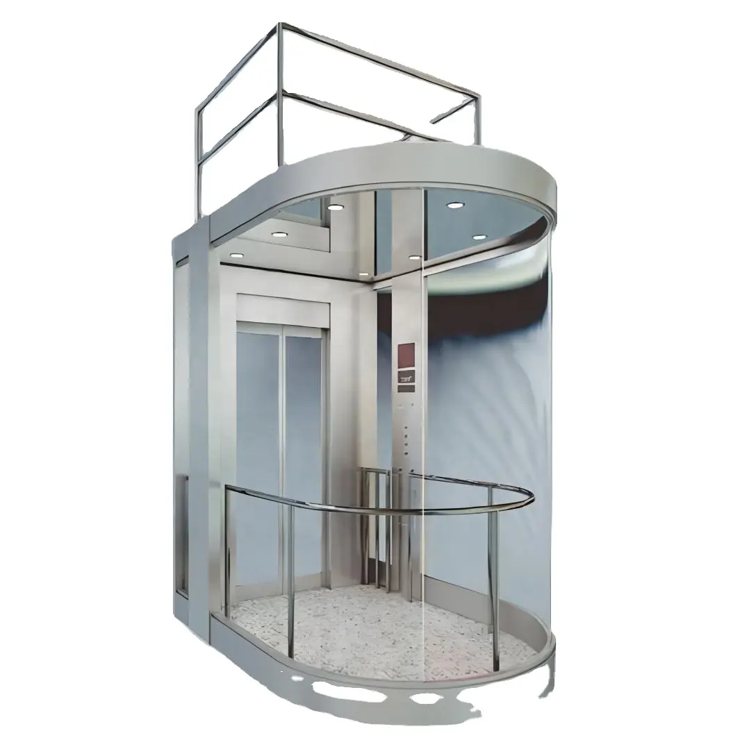 Lift kaca panorama luar ruangan 630kg, tipe Drive AC untuk tamasya, lift penumpang bersertifikasi CE