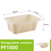 Boîtes à lunch jetables biodégradables avec couvercle, capacité de 26 oz, certifiées casher, pour restaurant, plats à emporter, emballage micro-ondable, 'à emporter', 12