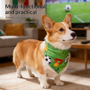ผ้าพันคอรูปสามเหลี่ยมลายฟุตบอลสำหรับสัตว์เลี้ยง สุนัข แมว  ผ้าพันคอแบบปรับได้สำหรับสุนัขขนาดเล็ก กลาง ใหญ่ แมว  อุปกรณ์สำหรับสัตว์เลี้ยง - Product Image 3