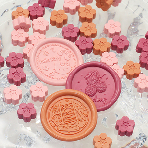 Sachet de 40g de perles de cire à cacheter en forme de fleur de cerisier, 100 pièces, multicolores, pour sceau de cire, scellage d'enveloppes, vente en gros - Product Image 3