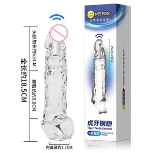 Wiederverwendbarer Penisring-Hülle Vibrator Cockring-Verlängerung Weicher Penisvergrößerer Vibrierender Dildo Penisvergrößerer Sexspielzeug für Männer - Product Image 4