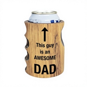 Portabevande in legno con design sublimatico 'This Guy Is An Awesome Dad' per bevande - Product Image 1