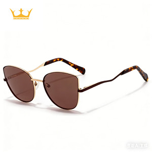 Lunettes de soleil en métal œil de chat unisexes de haute qualité avec lentille UV400 Nouveau style à la mode Design populaire protégé contre les UV - Product Image 1