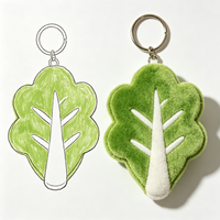 Nouveau porte-clés en peluche mignon et créatif en forme de feuille de plante ou de légume, jouet en peluche personnalisé en forme de nourriture, pendentif porte-clés en peluche, cadeau