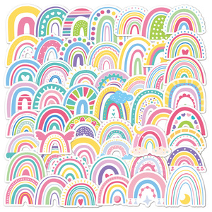Hecion 50 Uds. <span class=keywords><strong>Pegatinas</strong></span> de colores arcoíris para libro, cuaderno, equipaje, caja de regalo de cumpleaños, <span class=keywords><strong>pegatinas</strong></span> para niño y niña, pegatina de lápiz con botón para el hogar - Product Image 3
