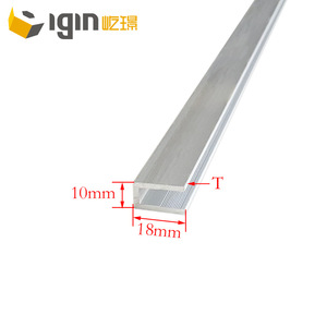 Profilé en aluminium Igin, largeur 18 mm, hauteur 10 mm, en forme de U, pour support de mur rideau - Product Image 1