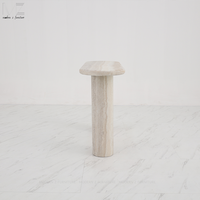 Table console moderne de luxe en travertin, design peint, décoration simple de haute qualité Wabi Sabi pour le salon