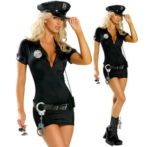 Sexy oficial de policía uniforme Babydoll mujer chaqueta de cuero policía Cosplay disfraz Halloween adulto disfraz erótico conjunto - Product Image 2