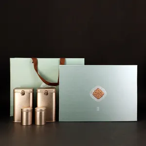 Sıcak satış özelleştirilmiş Metal çay tenekesi hediye kutusu ve çanta çay paketleme için