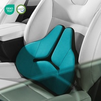 Housse respirante pour oreiller de soutien lombaire de chaise en tricot ergonomique avec mousse à mémoire de forme supérieure pour sièges de voiture et ordinateurs