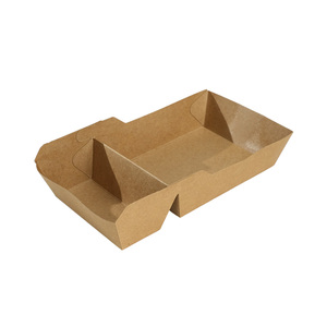 समृद्ध चिकन नूडल्स के लिए इको फ्रेंडली ब्राउन क्राफ्ट स्नैक ट्रे पैक करें फ्रेंच फ्राइज़, गर्म कुत्तों - Product Image 2