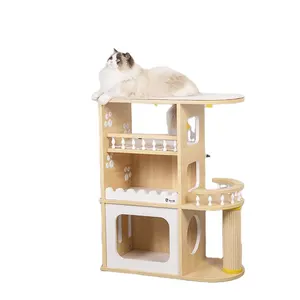 Ebay New ECO friendly Fashion enorme Indoor Cat gazebo Board House Pet Playing Sleeping Cage legno massello Cat Villa House