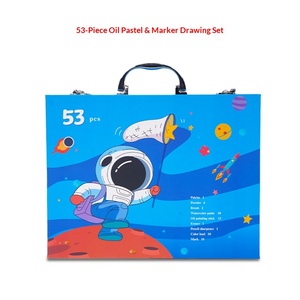 Set Artistico per Bambini <span class=keywords><strong>da</strong></span> 53 Pezzi, Resistente, con Pennarelli ad Acqua, Matite Colorate, Pastelli a Olio, Scatola con Stampa Cartoon, Regalo per Disegno - Product Image 5