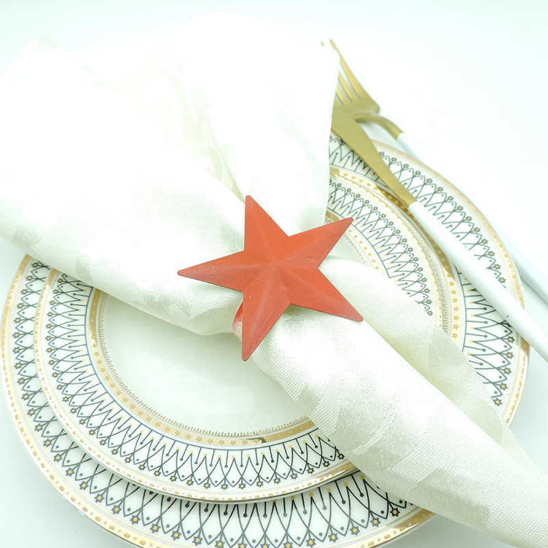 Mouth Cloth Ring Napkin Buckle Western Food Buckle Personalized Creative Colorful Pentagram Napkin Ring