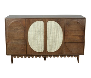 Premium Solid Mango Wood <b>Sideboard</b> Cabinet with Extra Large <b>Storage</b> Capacity Modern Wooden Buffet Furniture - Product Image 1