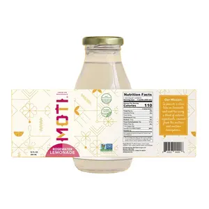 Étiquettes de boisson LOGO en vinyle adhésif personnalisé Jus de fruit en verre avec autocollants d'étanchéité pour étiquette d'emballage de bouteille de pot